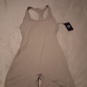 Women's Beige Racerback Active Romper by (Unknown Brand)